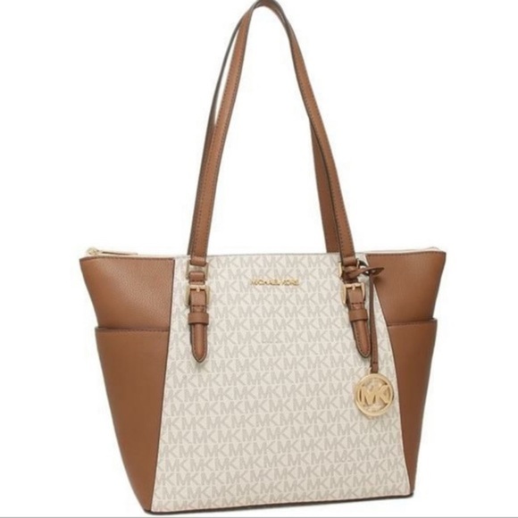 Michael Kors Handbags - MICHAEL KORS CHARLOTTE LARGE TOP ZIP Vanilla Tote bag